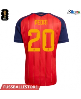 Günstige Spanien Pedri Gonzalez #20 Heimtrikot WM 2026 Kurzarm